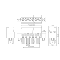 3.81MM pitch with ears flange plug-in side vertical terminal socket plug